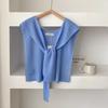 Modischer Koreanischer Gestrickter Hohlstrick-Schal Sommer Büro Falscher Kragen Halsstrick Dünnes Geknotetes Cape Schulterschal Für Damen
