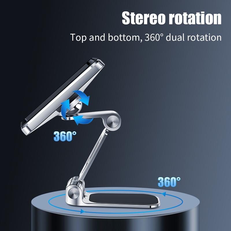Foldable Magnetic Car Phone Holder Rotatable GPS Car Mount Metal Strong Magnet Mobile Stand for IPhone 13 Xiaomi Huawei Samsung