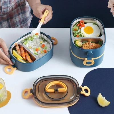 Prenosný 304 Nerezový Obedár 3-vrstvový Detský Študentský Bento Box Nepriepustná Mikrovlnná Nádoba na Jedlo Škola Vonkajšie