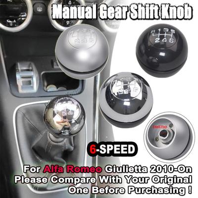 6 Speed Chrome Gear Shift Knob Shifter Lever Handball Case Cover for Alfa Romeo Giulietta 2010-on 55346345