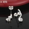925 Sterling Silver AAA Zirconia Musical Note Earrings - Banquet Pendant Jewelry