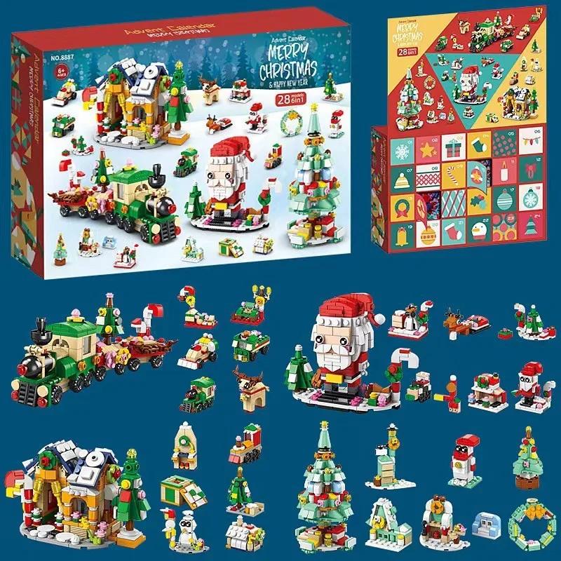 Hot Christmas Tree Building Blocks Toys Advent Calendar Gift Box 24Days Countdown Calendar Blind Box New Years Christmas Gift