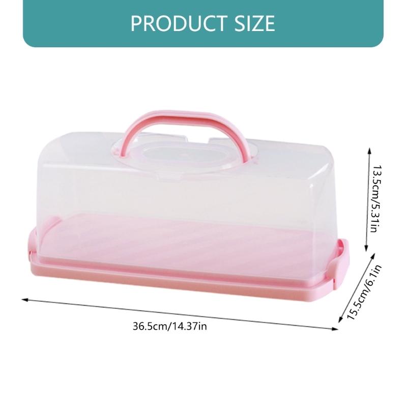 Contenitore Trasparente con Coperchio per Fette di Torta, Toast, Prodotti da Forno, Scatola Rettangolare per Trasporto Pane