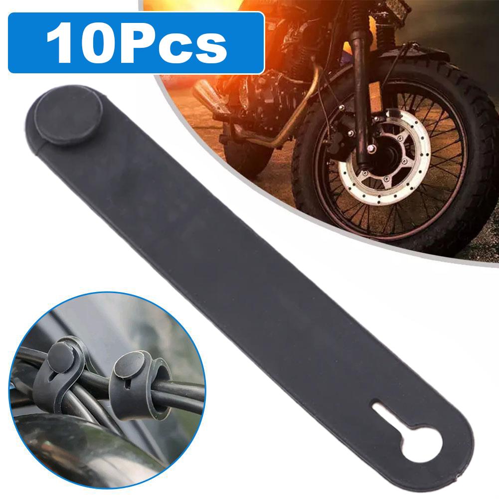 10pcs Motorcycle Rubber Cable Ties Electric Vehicle Binding Handle Fixed Direction Wiring Tape Line Harness Arrangement Hub M7a2