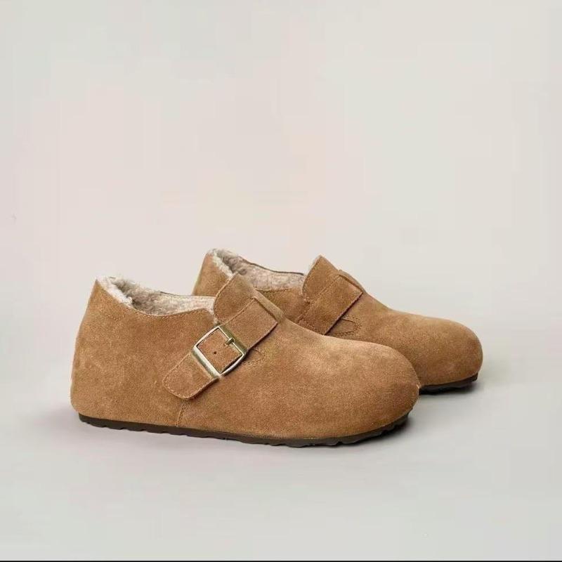 Height-increasing Soft Leather Velcro Shoes with Fleece Single Shoes Are Versatile and Warm Cotton Shoes for Women
