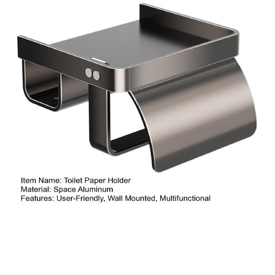Wall Mounted Toilet Paper Holder Toilet Roll Holder with Garbage Bag Compartment Open Shelf Splash-Proof Multifunctional Toilet Paper Dispenser for