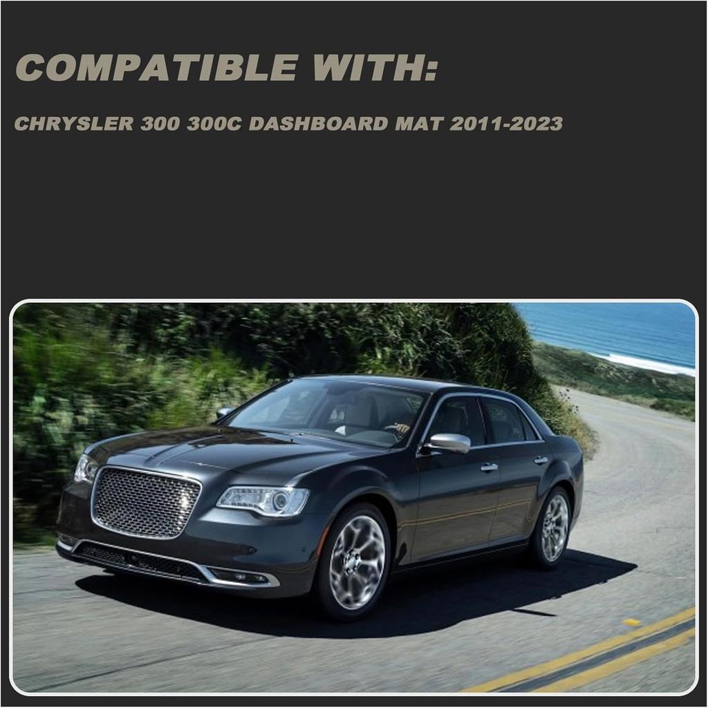 Dashboard Mat Cover Pad - Compatible with Chrysler 300 300C Sedan 2011- |  Fit Dash Mat | Anti-Glare & UV Dash Protector | Interior Dashboard