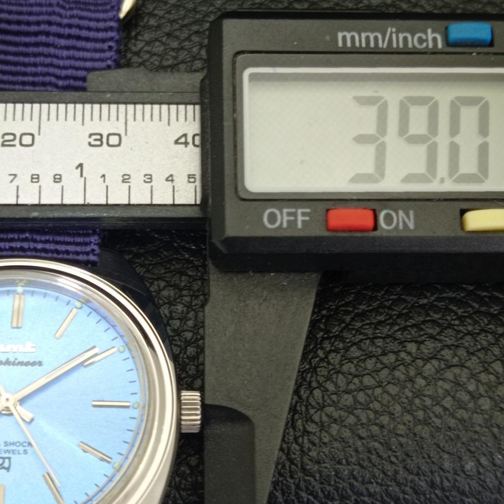 VINTAGE HMT KOHINOOR HAND-WINDING INDIAN MENS SKY BLUE DIAL WATCH a441043-4 HT-a441043