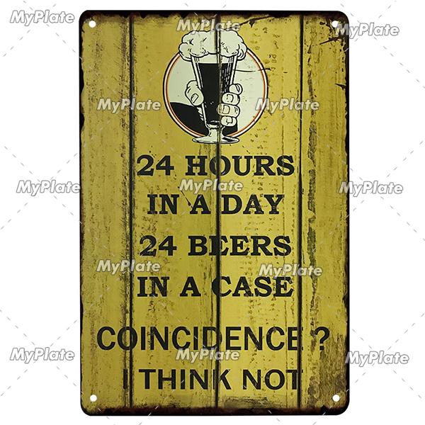 

[Myplate] Металлическая вывеска для холодного пива, винтажная табличка, жестяная вывеска, настенный декор для вывески для бара, украшение в пещере, художественная роспись 20x30cm（7.8x11.8inch）