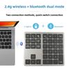 2.4G Wireless Bluetooth-compatible Digital Keyboard Mute Rechargeable Keypad 35 Keys Numpad Keyboard for IOS Android Window PC