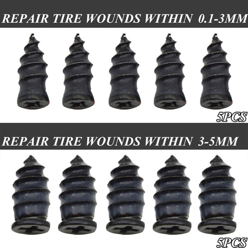 10pcs Rubber Nails Vacuum Tyre Repair Nail Plug Puncture Repair Strip Seals Auto Motorcycle Bike Wheel Tire Repair Kits