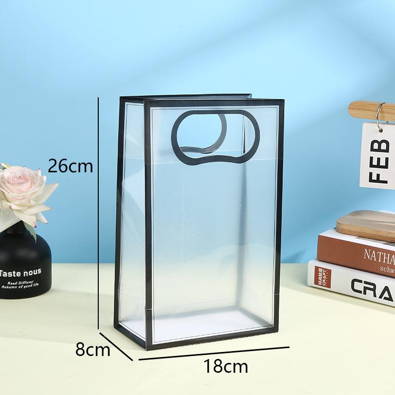Transparent Plastic Gift Bag with Handle Reusable PP Material Packaging Bag Suitable for Weddings Valentine's Day Birthday Parties Business Occasions