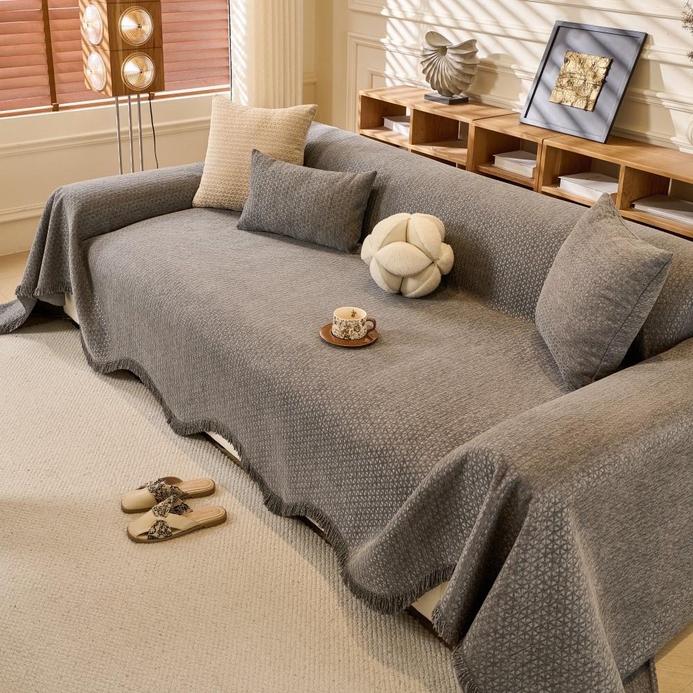 Full Coverage Straight Sofa Cover All-Season Sofa Throw Non-Slip Washable Pet-Friendly Couch Cover Blanket Living Room Mats