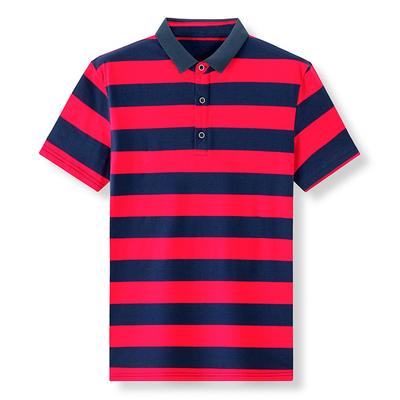Polo tričko Volný límec Pruhované Pánské Krátký rukáv Letní Lehké Business Casual Pánské Polo tričko Svrchní oděv