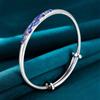 White copper silver-plated enamel safe and auspicious cloud bracelet fashionable versatile retro ethnic style push-pull women's bracelet
