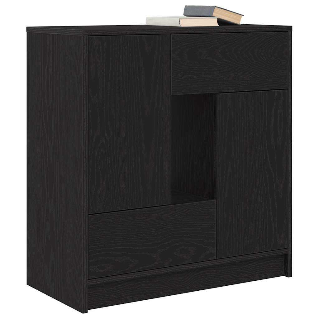 Sideboard with Drawers and Doors Black Oak Effect