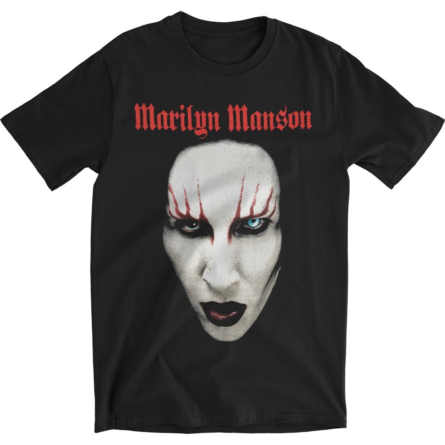 

Marilyn Manson Красные Губы Графический Принт Группы Летняя, Осенняя, Зимняя Мужская и Женская Футболка с Коротким Рукавом Повседневная Свободная На Открытом Воздухе... S разноцветный