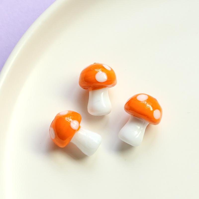 Colorful Cartoon Mushroom Glass Bead Pendants for DIY Jewelry Making - Earrings, Necklaces, and Accessories