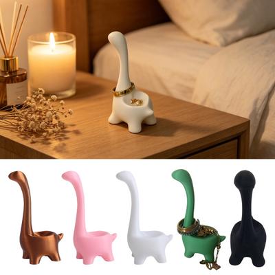 Dinosaurier Schmuck Ringhalter 3D Gedruckter Niedlicher Dinosaurier Verlobung Hochzeit Ringständer Schreibtisch Zubehör Organizer Junggesellinnenabschied Geschenk für Frauen