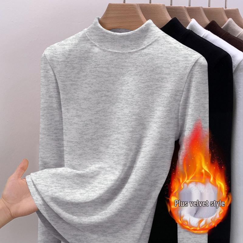 2025 Women's Plush High Neck Thick Winter Slim Fit Long Sleeve Base Layer Top