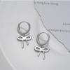 Round Bow Pendant Earrings, Simple Temperament, Niche Ear Buckle, Fashionable Versatile Light Luxury, High-end Earrings.