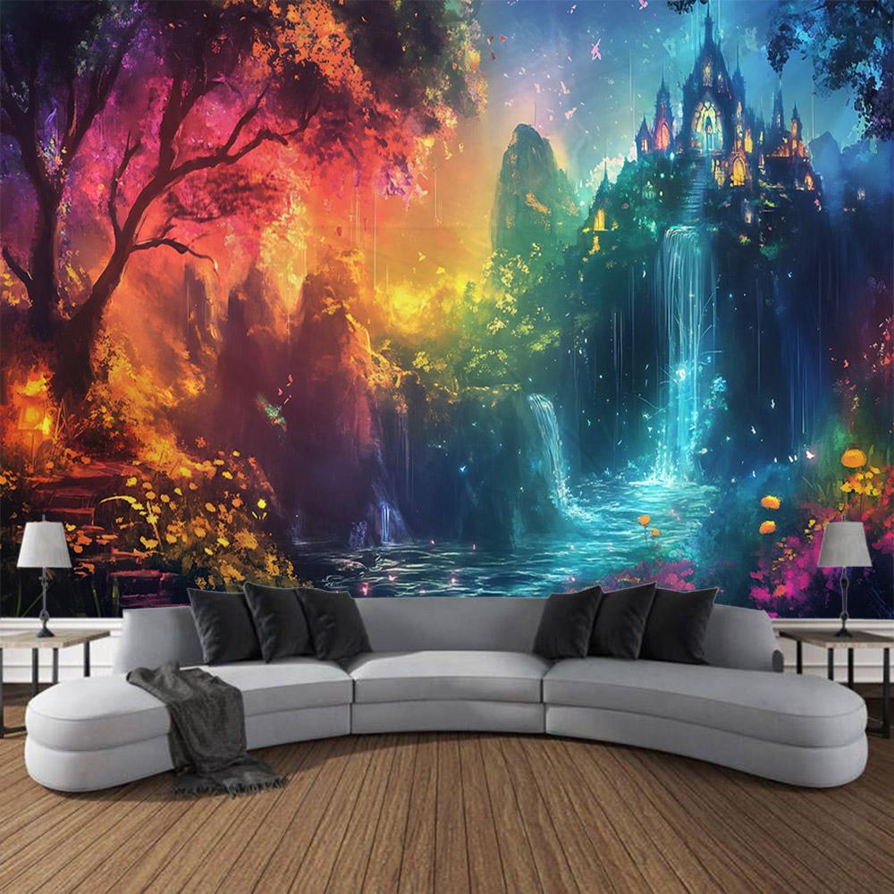 Fairy Tale Forest Tapestry Home Wall Decoration Kawaii Hippie Fantasy Room Art Decoration Background Blanket Bed Sheet