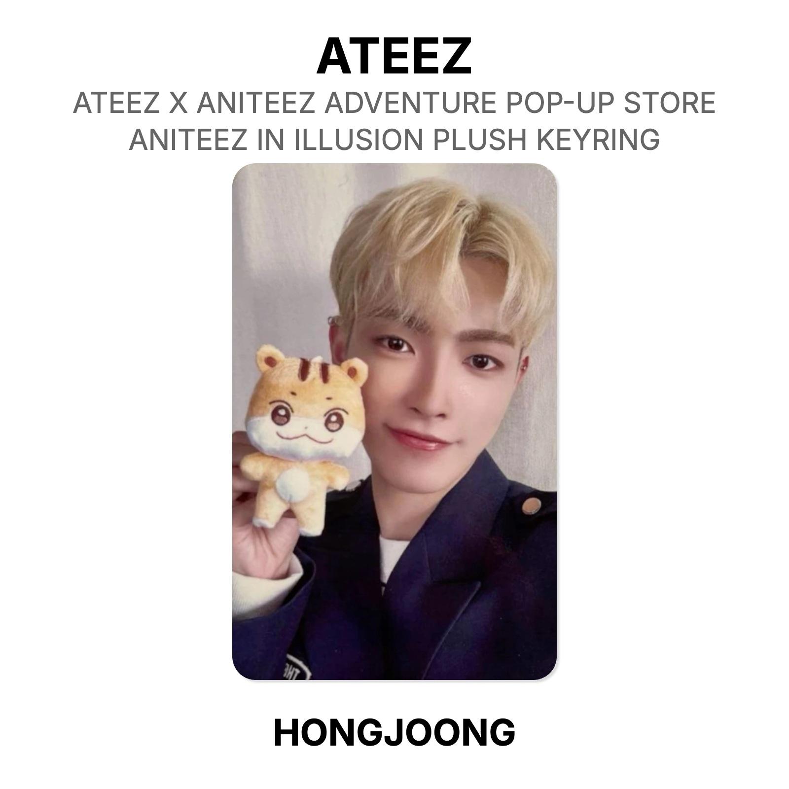 ATEEZ X ANITEEZ ADVENTURE POP-UP STORE ANITEEZ IN ILLUSION PLUSH KEYRING Official Photocard HONGJOONG
