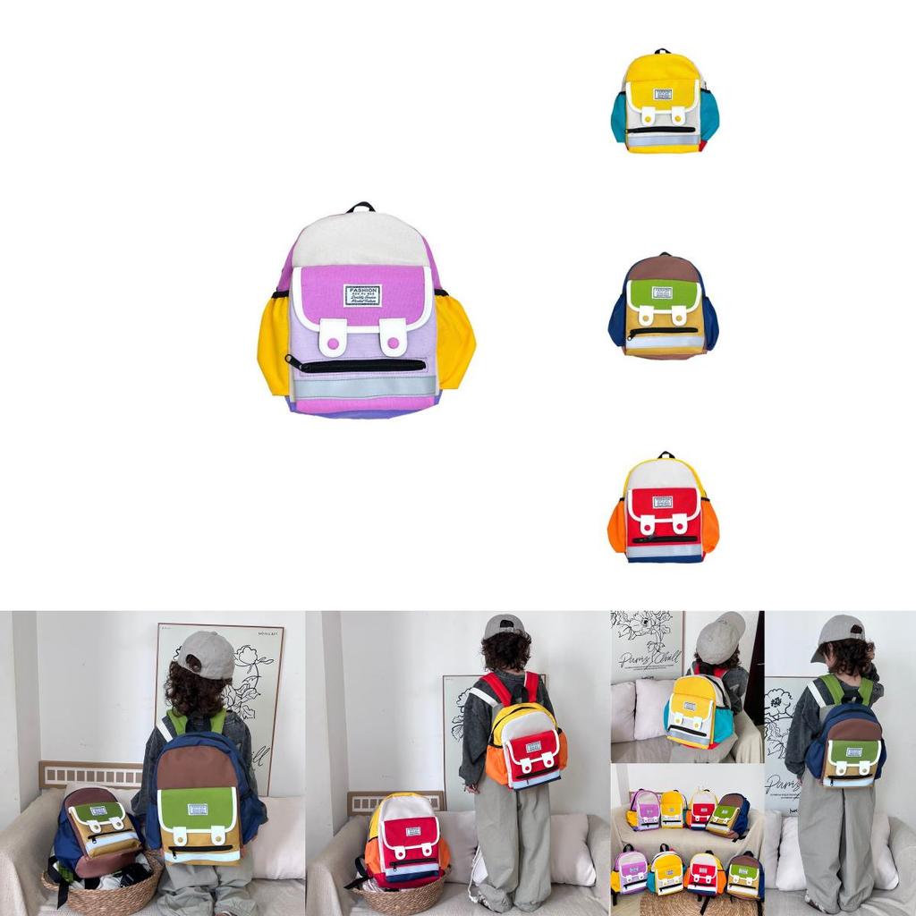 Modern Trendy Dual Color Letter Backpack For School Lightweight And Breathable Design
