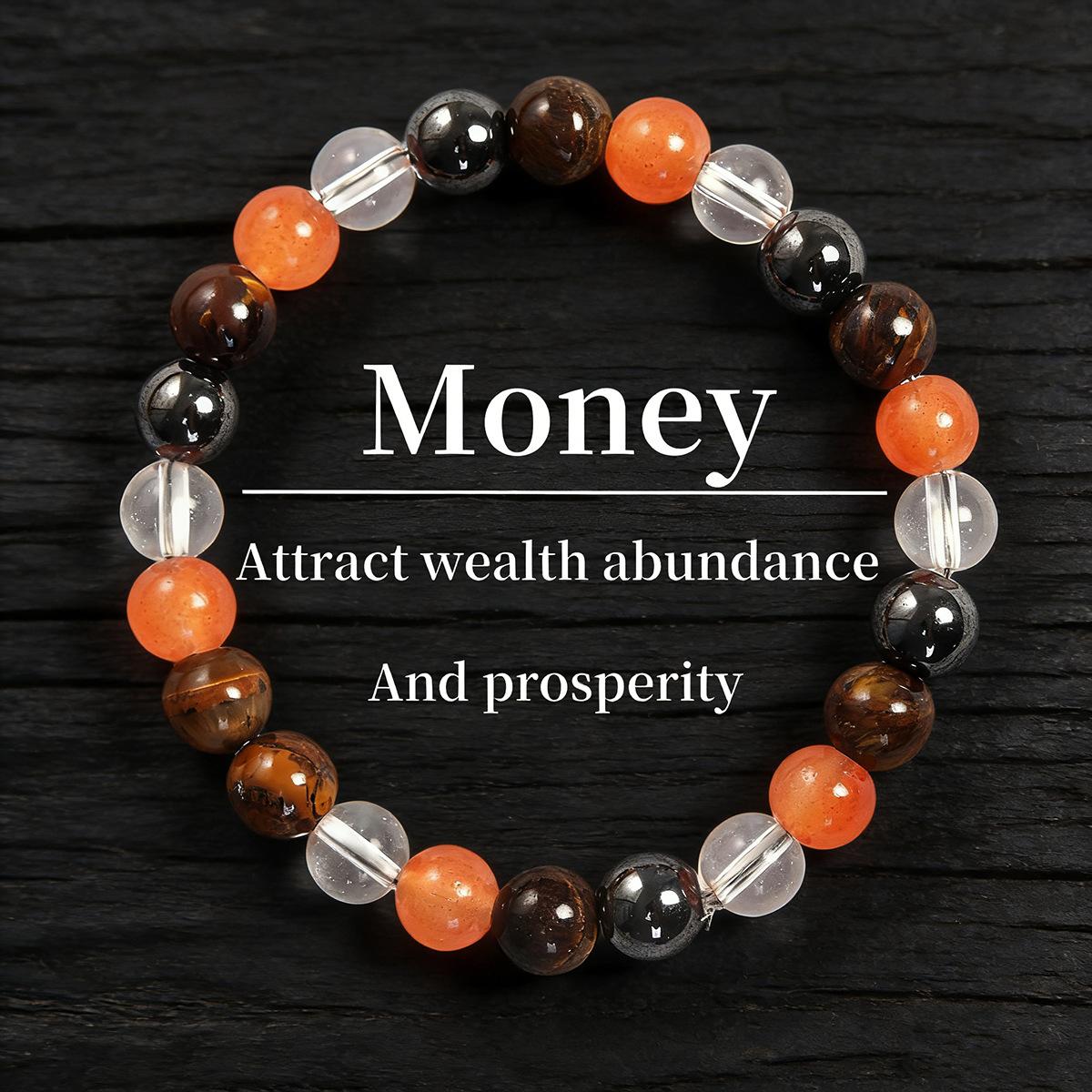 

Браслет из бусин 8 мм: тигровый глаз, гематит, прозрачный кварц и золотое солнце, ручная работа, плетение 8mm