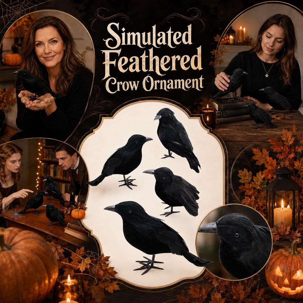 Black Artificial Feather Decoration for Halloween Party, House Scary Prop, Table Centerpiece and Hanging Decor