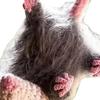 Crochet Rearview Mirror Accessory Handmade Knitted Screaming Possum Ornament  For Car Interior