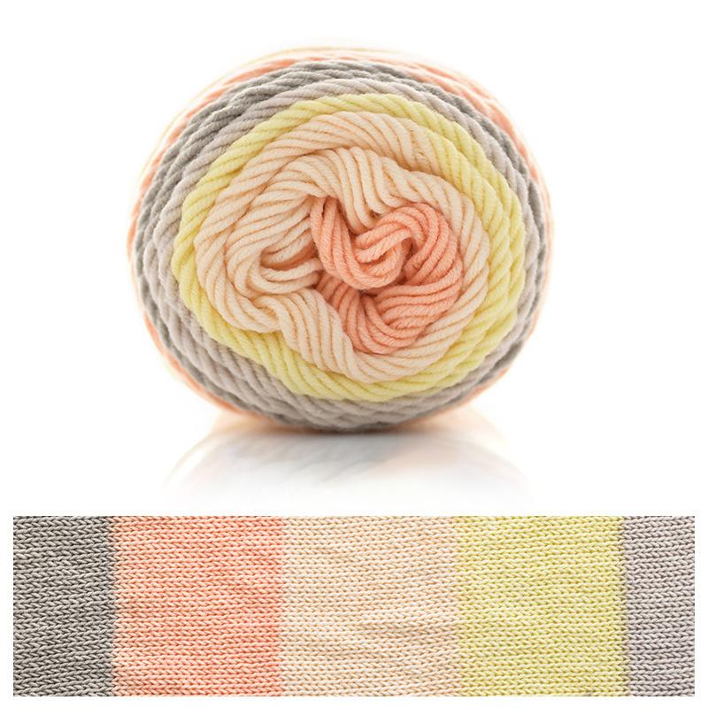 2 Pcs Rainbow Cotton Yarn Segment Dyeing 100g/Ball 5 Strands Of Thick Wool Line DIY Knitting Crochet Sweater Scarf Blanket