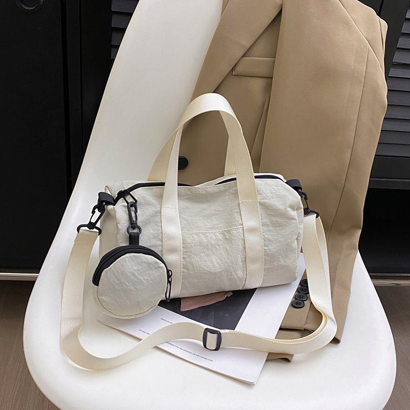 Casual Simple Handbag, Textured Shoulder Bag, Large Capacity, Beautiful Cross-body Travel Fitness Bag