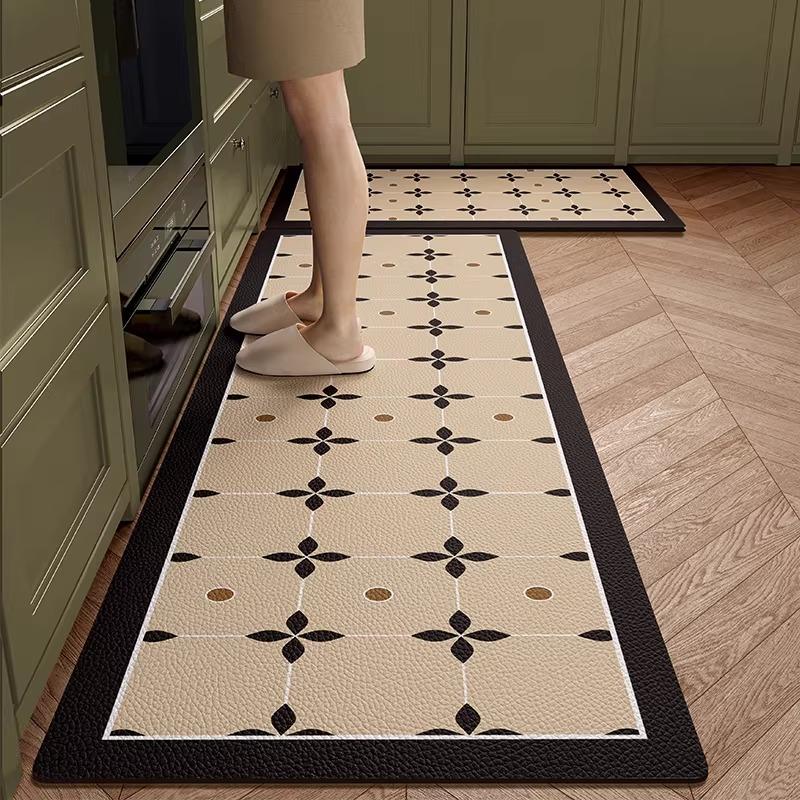 

Carpet for Kicthen Floor Mat PVC Leather Waterproof Carpets Anti-slip Foot Mats Long Rug Home Decor Rugs alfombra de cocina 50x80cm