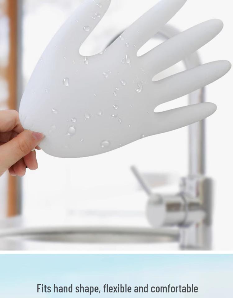 Inco Durable Thick White Nitrile Kitchen & Dishwashing Gloves - Food Grade