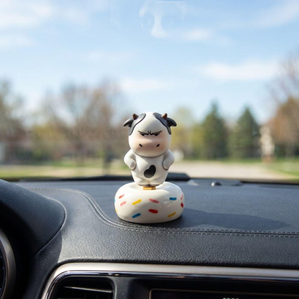 Aggrieved Grass Cow Figure Cute Center Console Decoration Calf Car Ornament Car