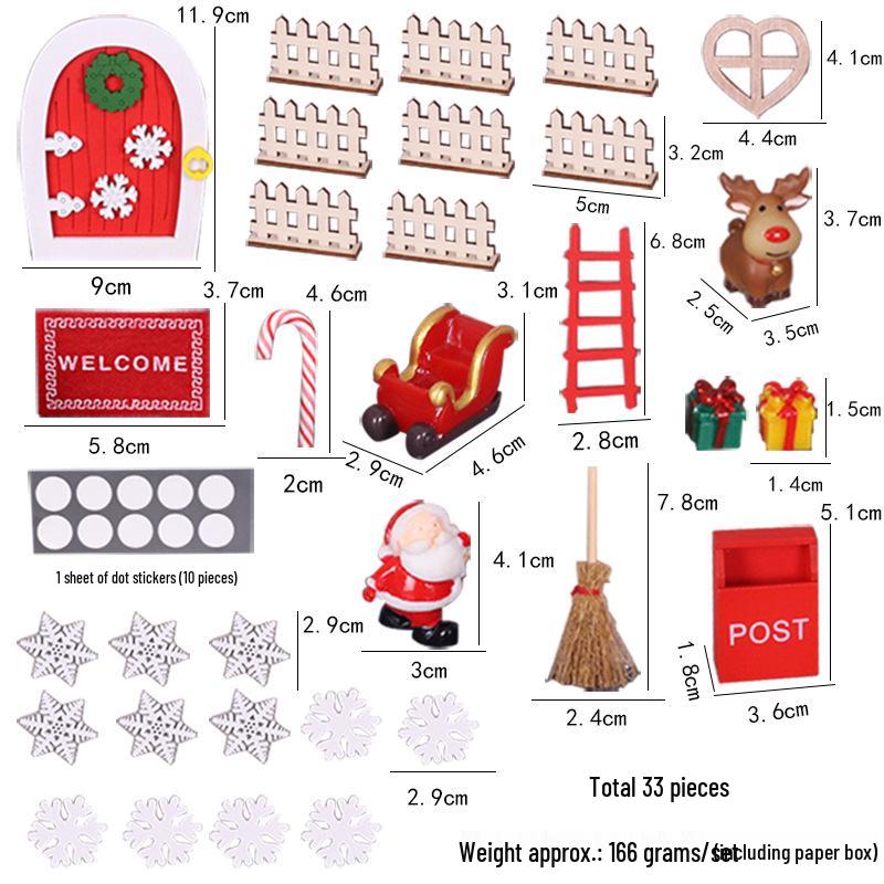 Dollhouse Christmas Doorway Set: Miniature Snowflake Scene & DIY Ornament