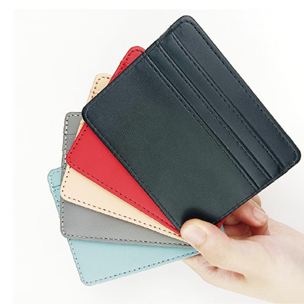 Travel-Ready PU Leather Card Holder Top Open Multi Card Slot Vintage Card Case Slim Wallet for Men and Women 8x10cm