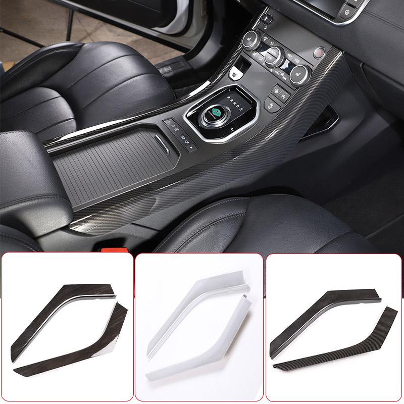 For Land Rover Range Rover Evoque 2012-2018 ABS Carbon fiber/Silver Car Center Control Side Trim Strip Sticker Car Accessories