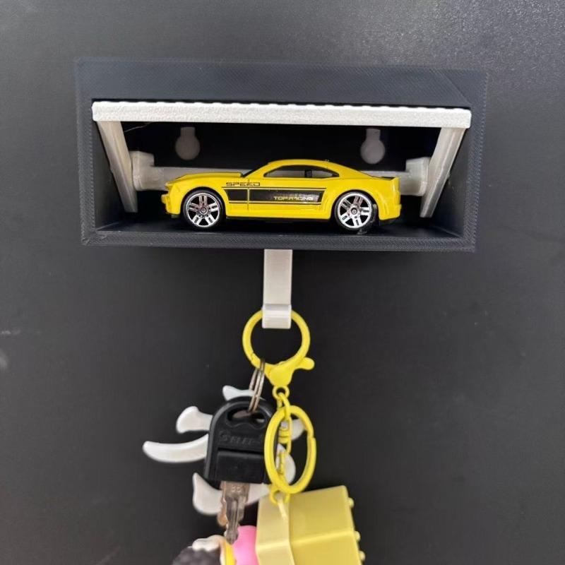 3D-gedruckter Garagen-Schlüsselhalter im Auto-Design mit zu öffnender Tür, für Zuhause, Schlafzimmer, Eingang, Auto-Dekoration, Schlüsselhalter