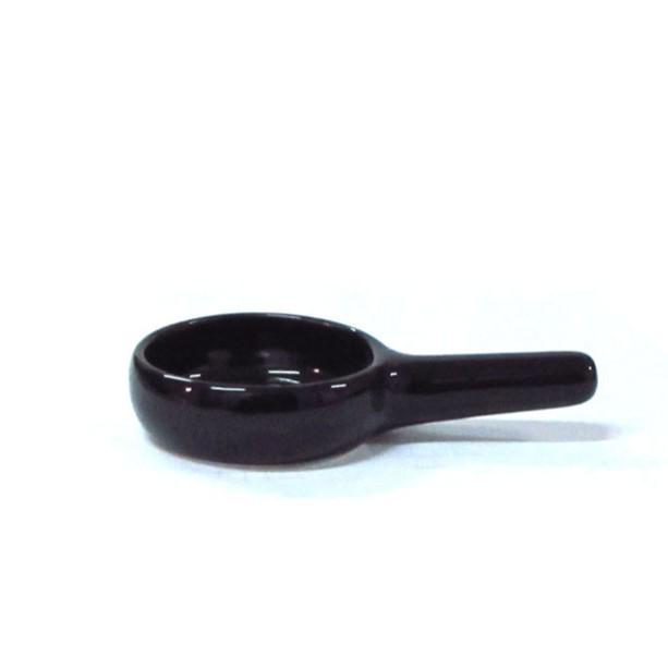 Ceramic Aromatherapy Holder: Candle & Incense Tower with Handle and Small Tray for Chocolate Stove чёрный