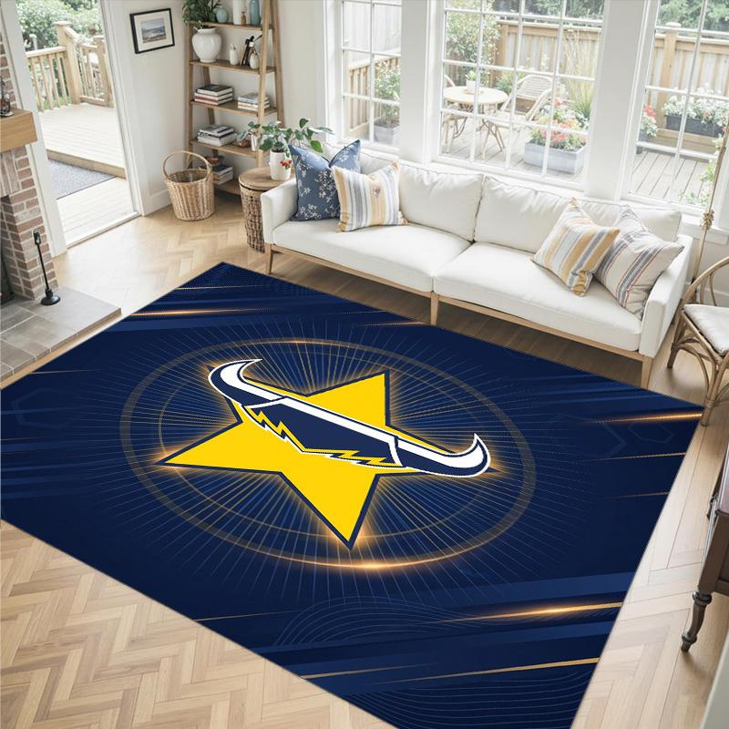 North Queensland Cowboys Design Crystal Velvet Carpet Cozy Non?Slip Printed Rug For Bedroom Living Room Entrance