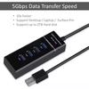 VAORLO 4 Port USB HUB High Speed 5Gbps USB 3.0 Hub Multi USB Port Splitter 3 Hub For Laptop PC Computer Accessories Hub USB 3.0