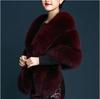 Autumn and Winter Bride Imitation Fox Hair Shawl Wedding Dress Cape Dress Cheongsam Fur Cape Coat White Red Thick Woman