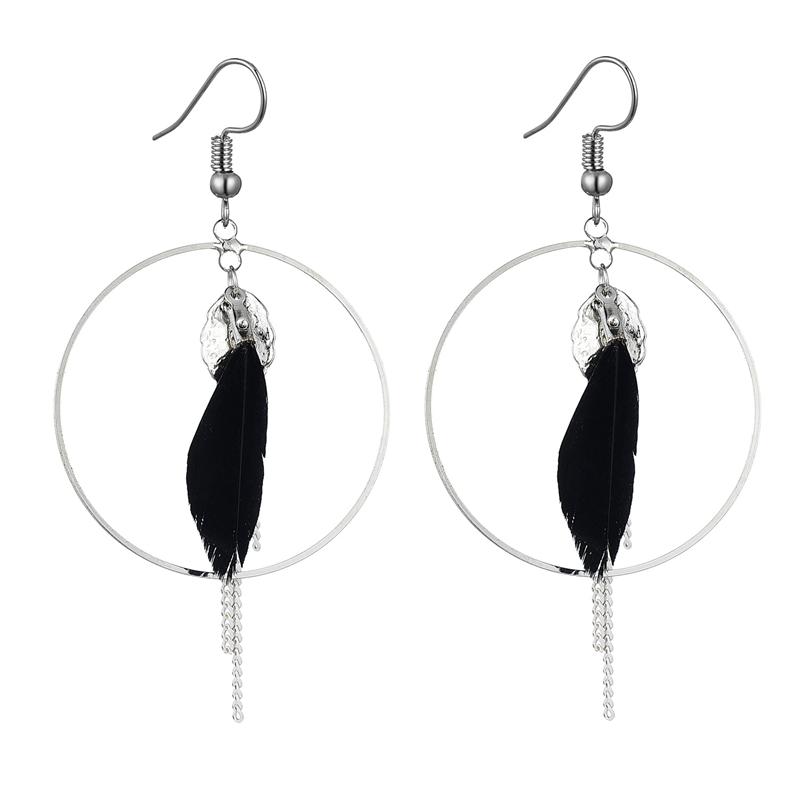 Boho etniczne kolczyki damskie wykonane z合金 tassels