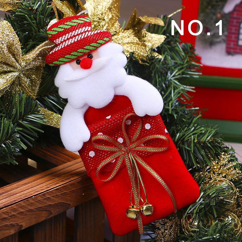 1Pc Cute Christmas Candy Color Bag Christmas Tree Pendant Christmas Supplies Decoration Snowman Pendant