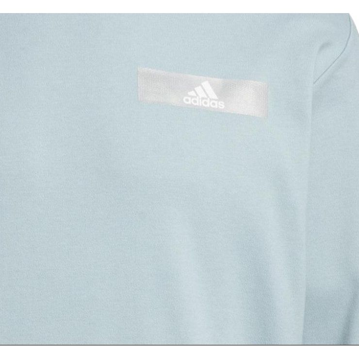 adidas Logo Print Pattern Crew Neck Pullover Sweatshirt Men Sweatshirt Blue HY5849
