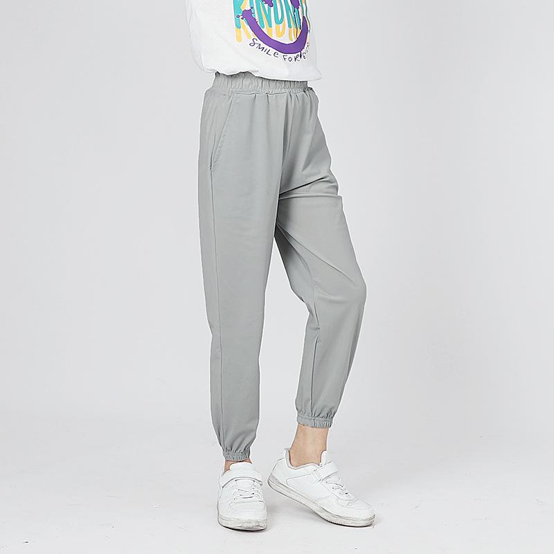 Pantalones de Verano para Niños Versión Coreana Ligeros de Secado Rápido Pantalones de Seda Helada para Niños Niñas 4-13 Años