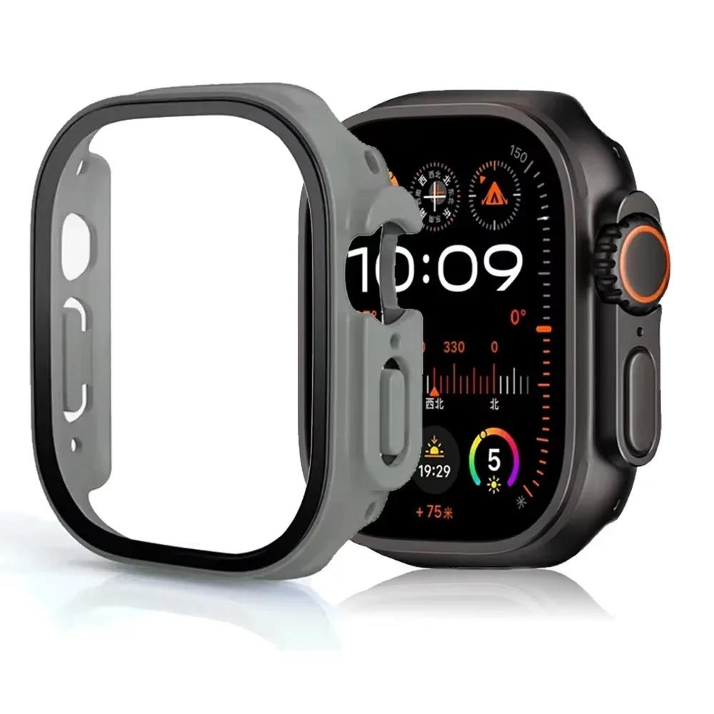 Tempered Glass+Cover For Apple Watch Ultra 3 2 1 49mm PC Bumper Screen Protector Case for iWatch Series Ultra 3 49mm Accessories