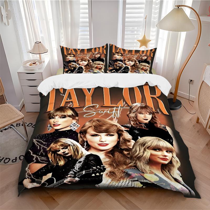 3dílná sada povlečení Taylor Swift: Ideální do ložnice nebo pokoje pro hosty. Měkké a pohodlné bez vnitřního jádra yy251010150